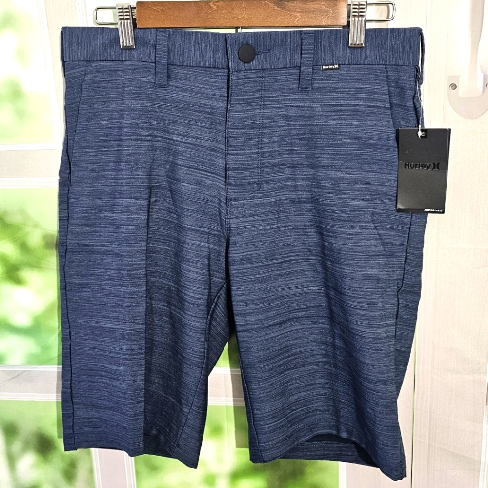 Hurley Shorts Mens 29‎ Cutback 21" Length  Nike Dri-Fit Navy/Blue Hybrid Shorts